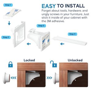 Verrous de sécurité invisibles pour enfants, verrous de tiroir et d'armoire, protection anti-pincement pour bébés, boucle de sécurité pour enfants, vente en gros - Product Image 5