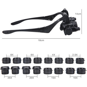 SKYWAY Multifunctional <strong>Watch</strong> <strong>Repair</strong> 2.5X 4X 6X 8X 10X 15X 20X 25X Eye Lens Led Light Headband <strong>Magnifying</strong> Eye Glasses - Product Image 4