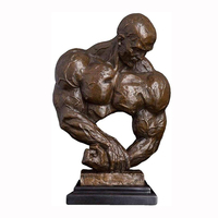 Prix des sculptures de figurines en métal personnalisées pour la décoration de la maison, taille réelle, en cuivre, bronze, homme musclé, musculation