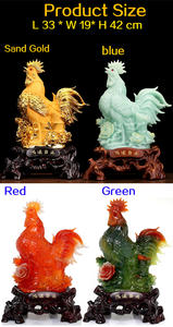 بيع بالجملة تمثال الديك البوليريزين تمثال الديك والديك المطلية بالحيوان تمثال الديك المزخرف من الراتنج - Product Image 2