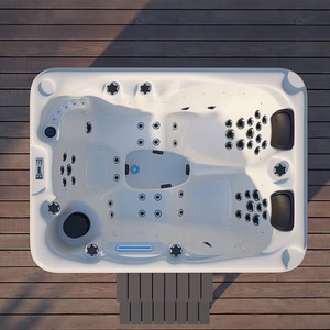 Spa Bain à Remous Villa de Luxe Jardin Acrylique Moderne Rectangulaire Piscine de Massage Hydrothérapie Extérieure avec 51 Jets - Product Image 2