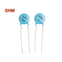 Condensadores cerámicos fijos de disco de CA serie DCF tipo SHM compatibles con GB5970/5971, voltaje nominal de 1KV-3KVDC, voltaje de resistencia de 8KVDC <2.5%