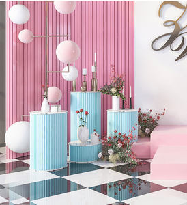 Ronda MDF zócalo evento columna blanco Pedestal pantalla de mesa de boda de flores para eventos matrimonio decoración de fiesta de boda - Product Image 2