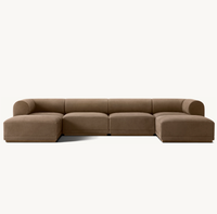 Ensemble de canapés de luxe pour salon, mobilier d'intérieur modulaire en cuir, 6 pièces, canapé en U, sectionnel, à vendre