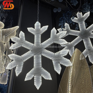 Nouvelle Arrivée LUMIÈRE Suspendue LED Blanche en Métal en Forme de Flocon de Neige Lisse pour Décoration de Plafond, Idéale pour Mariage, Noël, Fêtes Thème Hiver - Product Image 2