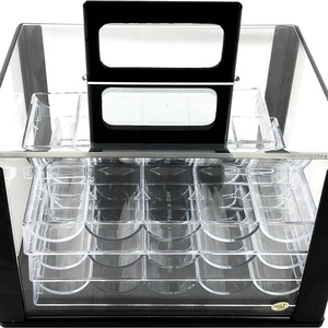 High Quality Portable Clear Customizable Luxury Ept Poker Chips Acrylic Storage <b>Box</b> 100 PCS - Product Image 1
