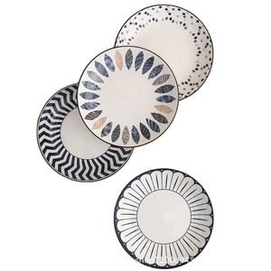 Japanese Striped Underglaze Color High Aesthetic <b>Ceramic</b> Restaurant Kitchen Dinner Dishes <b>Plates</b> - Product Image 1