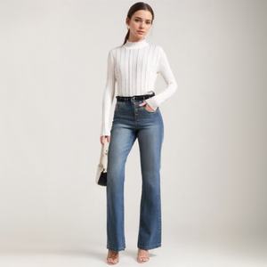 Suéter de <span class=keywords><strong>lana</strong></span> de Invierno para <span class=keywords><strong>mujer</strong></span> personalizado más popular, Tops de punto finos bordados de <span class=keywords><strong>cuello</strong></span> <span class=keywords><strong>alto</strong></span> informales - Product Image 5