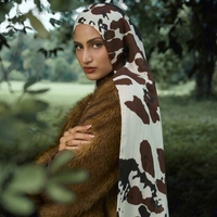 Hijab en modal imprimé léopard et zèbre pour femmes musulmanes, nouvelle tendance 2026
