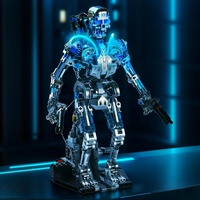 Modelo de Robot Esqueleto Mecánico de Bloques de Construcción, Juguete de 692+ Piezas, Ensamblaje DIY, Robot Esqueleto Articulado con Luz