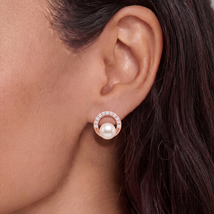 Élégantes boucles d'oreilles pendantes en argent S925 avec perle d'eau douce en forme de cœur et zircon, bijoux pour femmes, cadeau romantique pour mariage ou mariée - Product Image 4