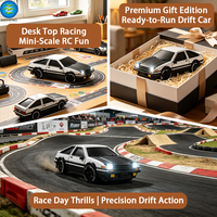 Coche de Carreras RC de Aleación 4WD a Escala 1:64 con Control Remoto 2.4G y por APP, Luces LED, Recargable, Mini Coche de Carreras para Jugar en Escritorio y Colección de Aficionados