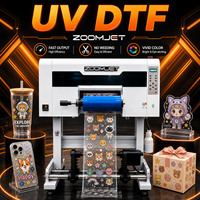 Printer UV DTF Kecil Baru, Printer Inkjet Roll to Roll, Printer UV Direct to Film A3 DTF untuk Mug/Cangkir