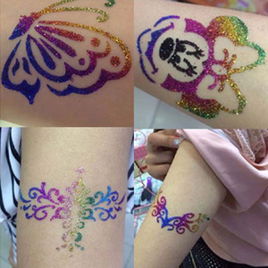 Custom tatuaggi <span class=keywords><strong>temporanei</strong></span> 4 del bambino di colore del corpo pittura sparkle del tatuaggio del modello del partito vita quotidiana uso della decorazione di scintillio stencil - Product Image 6