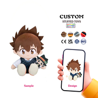 Jouets en peluche personnalisés à cheveux bleus et multi-yeux, fabriqués en tissu doux et rembourrés en coton PP, jouets en peluche personnalisés de haute qualité