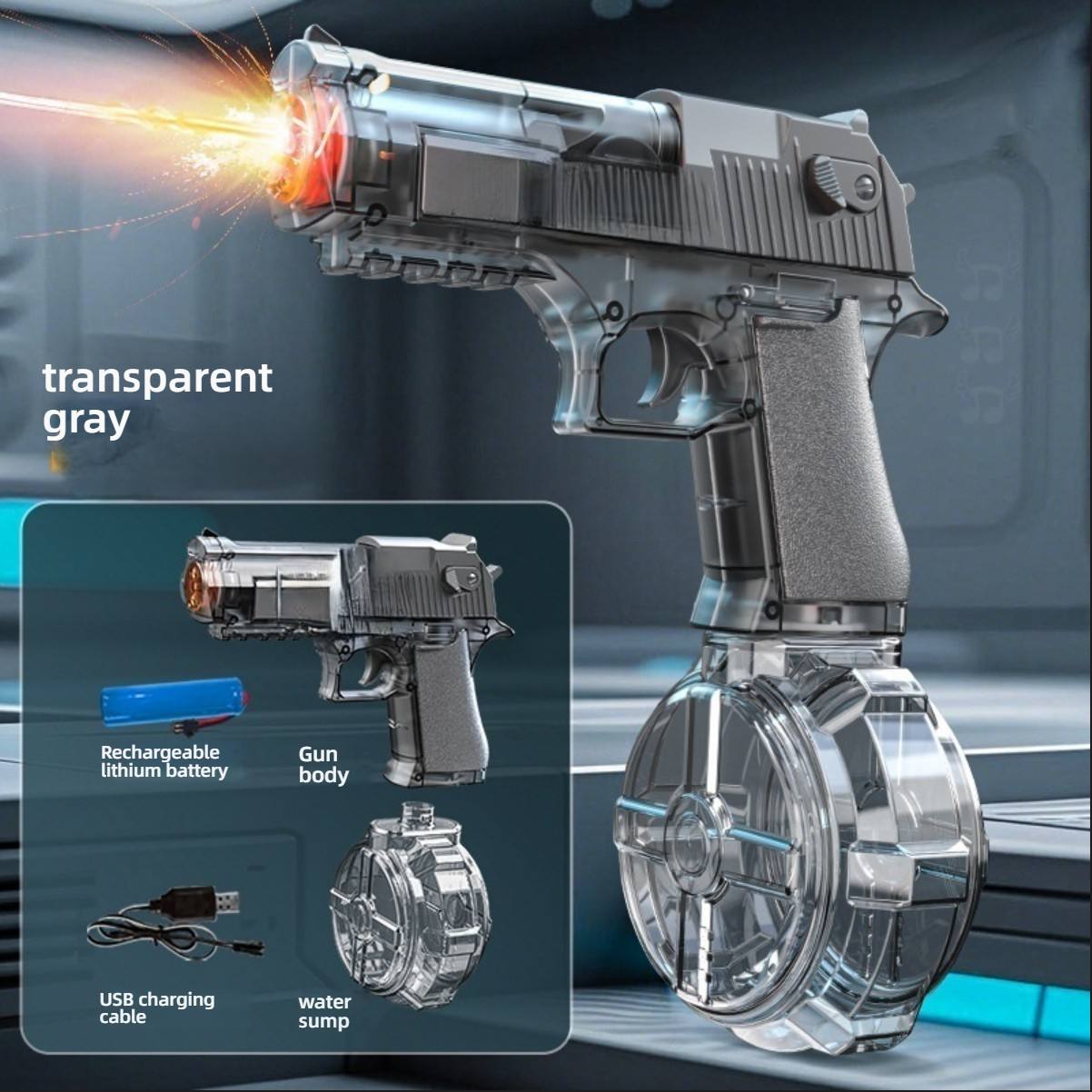 Désert à lance-flammes intégré noir