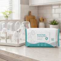 Lingettes de nettoyage tout-en-un pour tire-lait et accessoires, fournitures d'allaitement de qualité hospitalière, production OEM/ODM à grande échelle pour importateurs