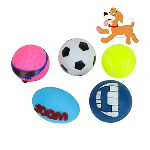 Interaksi indah mainan pantul hewan peliharaan stimulasi interaksi banyak warna bola karet TPR vinil melengking untuk anjing
