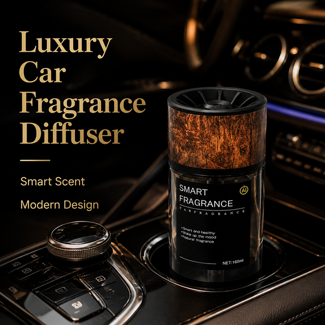 Luxury Car Fragrance Diffuser Black Glass Bottle Long Lasting Scent Auto Interior Air Freshener Odor Eliminator