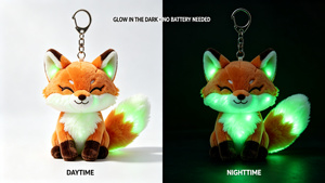 Porte-clés en peluche mini renard lumineux, pendentif de nuit brillant, porte-clés en peluche mignon personnalisé pour la décoration de sac et les cadeaux de fêtes - Product Image 4