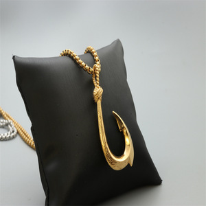 yunnique Fishhook Pendant Necklace Stainless Steel Unisex Gift Jewelry U Shape <b>Hook</b> Design - Product Image 2