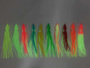 Falda de calamar luminosa de 4-24cm, pulpo de agua salada, faldas de pesca de plástico suave, atractivas para lubina, salmón, trucha, tiburón - Product Image 6