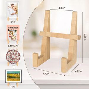 Wooden Recipe Holder Tablet <b>Stand</b> Natural Wood Color Desktop Reading <b>Stand</b> For Cookbook Photo Display - Product Image 2