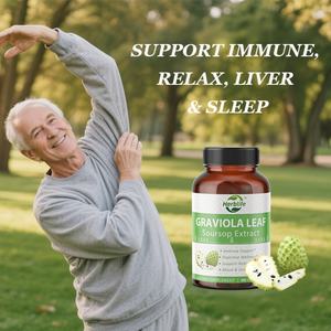 Capsules de Graviola (Corossol) 1000mg en marque blanche OEM ODM - Soutien à la relaxation et au sommeil, antioxydant, soutien à la santé de la peau et du système immunitaire - Product Image 3