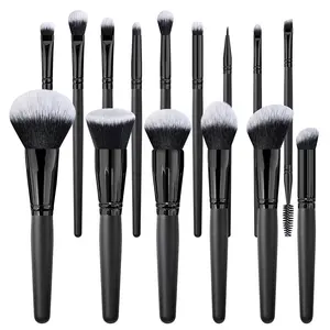 FYD Premium Preto Alta Qualidade Pincel de Maquiagem Private Label Professional Make Up Brush Gold Makeup Brushes Set Para Maquiagem Diária