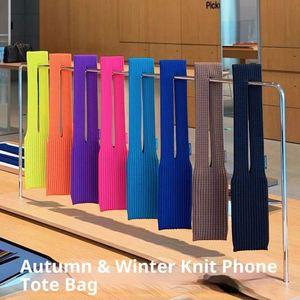 Nouvelle Collection Automne/Hiver : Pochette Tricotée <span class=keywords><strong>pour</strong></span> Téléphone Apple, Sac de Bras en Tissu, Pochette de Téléphone Portable, <span class=keywords><strong>Chaussette</strong></span> de Poche <span class=keywords><strong>pour</strong></span> iPhone - Product Image 2