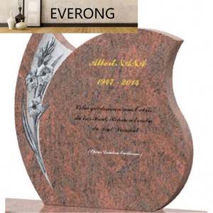Pierre tombale en <span class=keywords><strong>granit</strong></span> rouge multicolore de conception personnalisée chinoise, pierre tombale indienne pour cimetière et jardin - Product Image 2