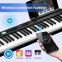 TERENCE X88C Piano Digital avec Design Pliable 88 Touches Bluetooth MIDI Batterie Rechargeable Port Type C