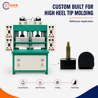 Presse hydraulique multi-stations personnalisée pour le moulage de pointes de talons en caoutchouc de silicone