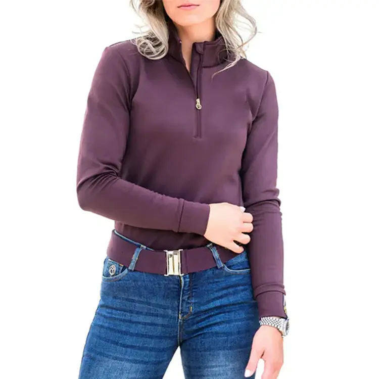 Hot selling fashion quick drying long sleeves outfit competition show Outdoor Sports Base layer Equestrian Clothing Tops