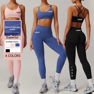 Set Yoga da Donna con Leggings e Pantaloncini, Abbigliamento Fitness, Completo Sportivo con Reggiseno, Giacca e Accessori SQ4001 - Product Image 1