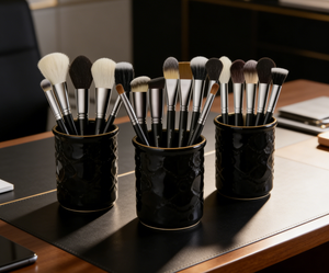 Ensemble de 20 pinceaux de maquillage professionnels OEM, poils de chèvre naturels, manche en bois, <span class=keywords><strong>pinceau</strong></span> estompeur, pour le visage et le blush, lavable, luxe OEM - Product Image 5