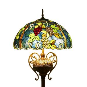 Lampe sur pied LED Tiffany vintage de luxe moderne de 20 pouces, verre teinté, base E27, blanc chaud 3500K, structure en fer, garantie 5 ans - Product Image 5