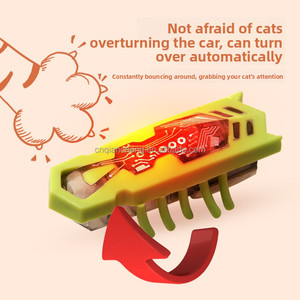 ของเล่นแมวไฟ LED เคลื่อนไหวได้ สำหรับเล่นในบ้าน สั่นสะเทือน โต้ตอบได้ แมลงไฟฟ้าขนาดเล็ก ของเล่นแมวแบบพลิกตัว หลบหลีกสิ่งกีดขวาง - Product Image 4