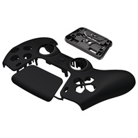 EXtremeRate Luna Coque avant noire personnalisée redessinée au toucher doux pour la réparation de la manette PS5, pièces de rechange et accessoires