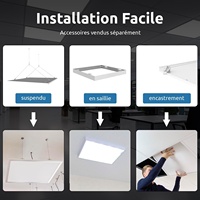 Plafonnier encastré orientable à LED avec diffuseur et variateur d'intensité, 24 watts, lampe chinoise