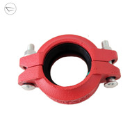 Raccord flexible en fonte ductile haute pression pour système d'extinction d'incendie FM standard, raccord de tuyauterie rainuré plaqué pour lutte contre l'incendie