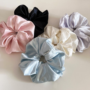 En gros, Grand chouchou en satin brillant de qualité supérieure, style décontracté, couleur unie, accessoire de cheveux élégant - Product Image 4