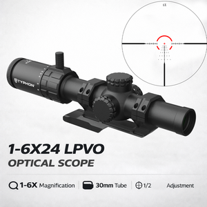 Mira Telescópica TYPHON 1-6X24 SFP LPVO |   Mira Telescópica Táctica para Caza en Exteriores con Cristal ED de Baja Distorsión, Resistente al Agua y a los Impactos - Product Image 1