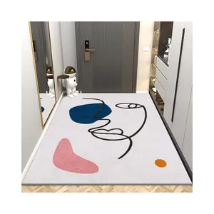 Sahte kaşmir açık renkli soyut sanat tarzı giriş kapısı paspası yumuşak ve makinede yıkanabilir ev dekorasyon halı