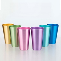 Tasse à café en aluminium sensible au changement de couleur, en acier inoxydable 304 de qualité alimentaire, pour boissons froides, camping en extérieur
