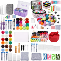 Kit de feutre de laine fait à la main stockage Portable bricolage artisanat décoration de la maison avec moules et aiguille feutrage accessoire de couture en gros