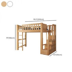 Nordic Modern High Quality Solid Wood Low Profile Kid <strong>Loft</strong> <strong>Bed</strong> with Stairs - Product Image 3