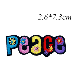 Gran oferta de parches bordados con letras al por mayor en Stock <span class=keywords><strong>WOW</strong></span> POW KISS <span class=keywords><strong>LOVE</strong></span>, insignia bordada con letras, parche para planchar - Product Image 6