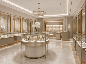 Custom Jewelry Store Interior Design Luxury Glass Display Cases Champagne Gold Retail Fixtures Full Shop Solution Manufacturer - Product Image 5