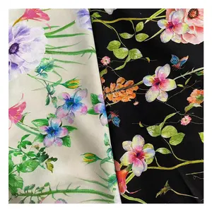 Фабричная легкая традиционная цифровая тканая Цветочная плетеная ткань для платья